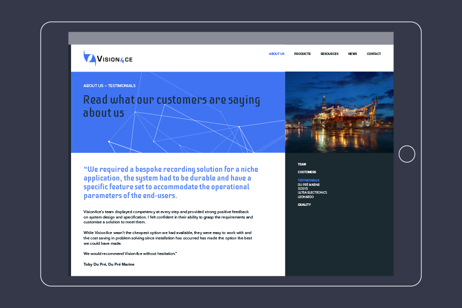 Vision4ce Website Design